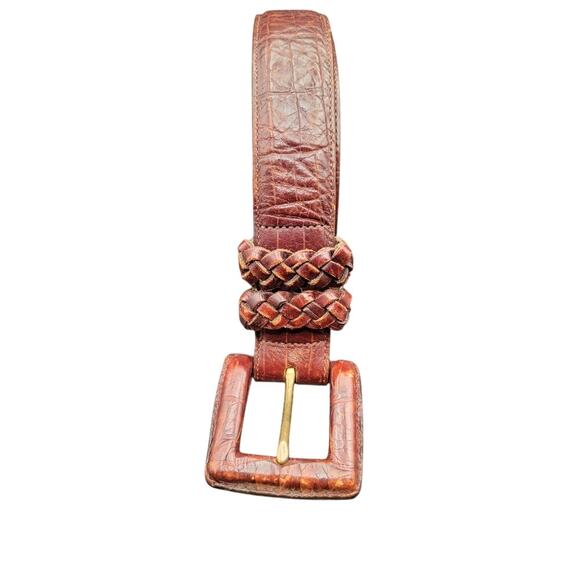 Brighton Belt Bundle Women's Sz S Brown Black Leathers Woven Textured Silver - Picture 5 of 13